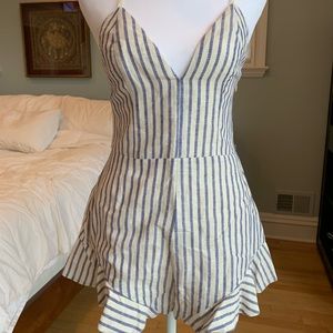 Striped romper with ruffle shorts